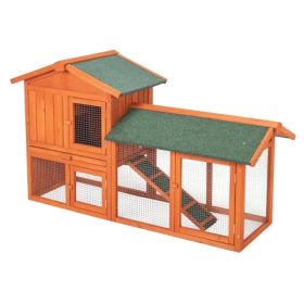 61" Wooden Chicken Coop Hen House Rabbit Wood Hutch Poultry Cage Habitat (SAME AS 39333036) (Option: Defaulttitle)