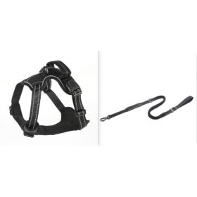 Dog Harness No Pull Breathable Reflective Pet Harness Vest (Option: Black set1-S)
