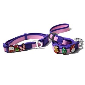 The New Dual-Color Embossed Pet Leash Set Is A Pet Product That Combines Appearance, Fun And Practicality. It Not Only Ensures A Great User Exper (Option: Pink-20mm)